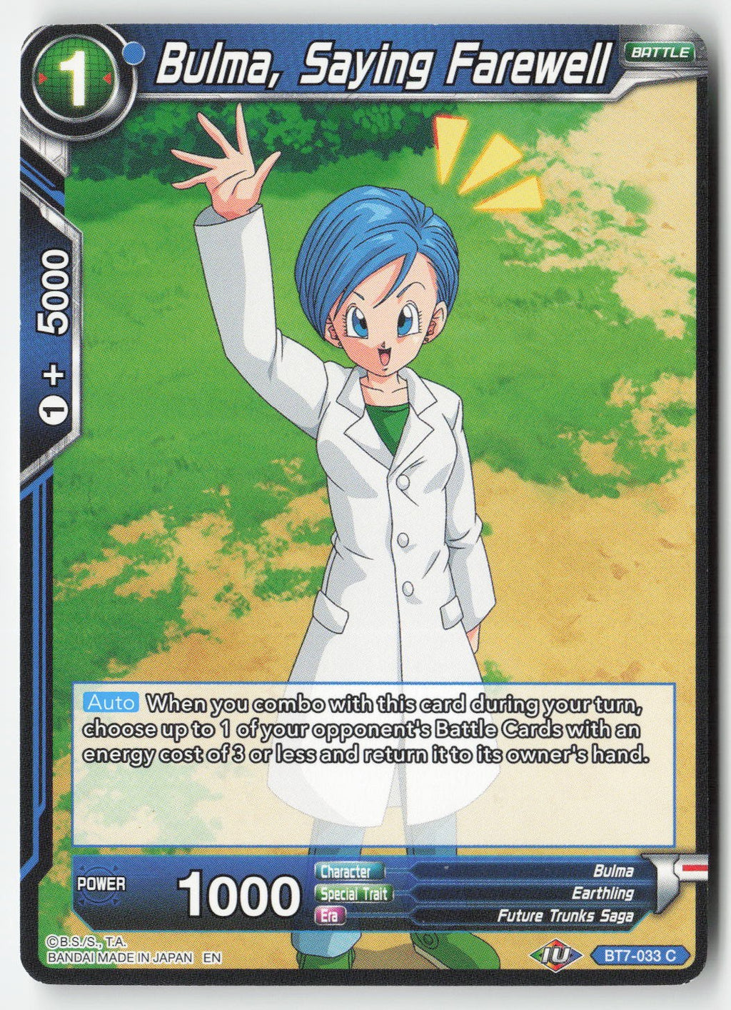 Bulma, Saying Farewell BT7-033 Normal Common Lightly Played