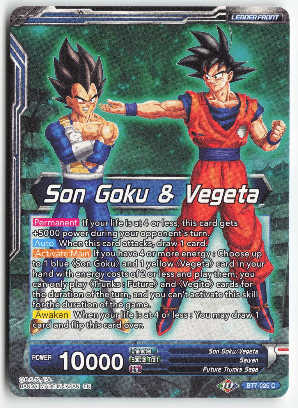Son Goku & Vegeta // SSB Vegito, Energy Eruption BT7-025 Normal Common Lightly Played