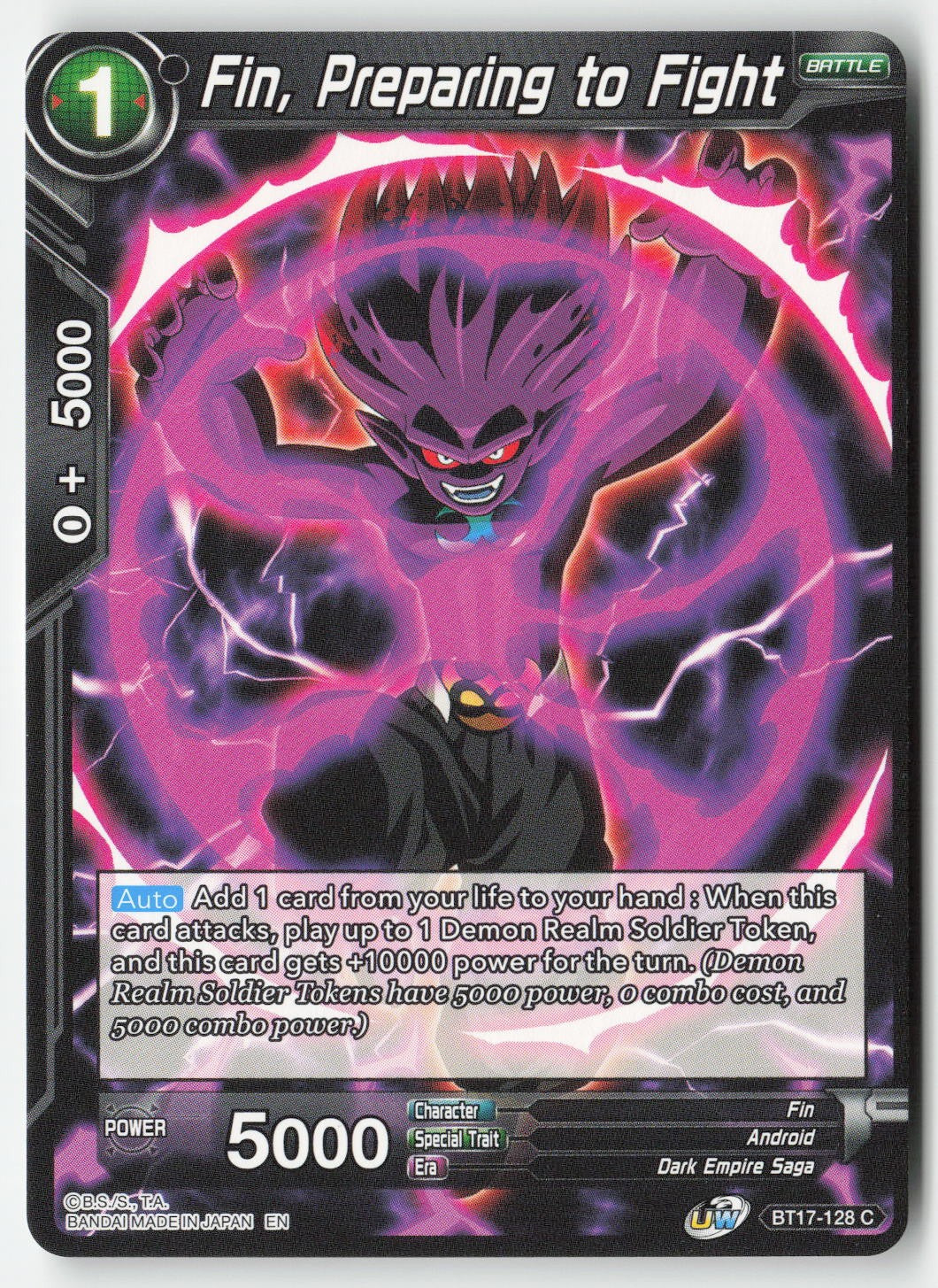 Fin, Preparing to Fight BT17-128 Normal Common Lightly Played, Front