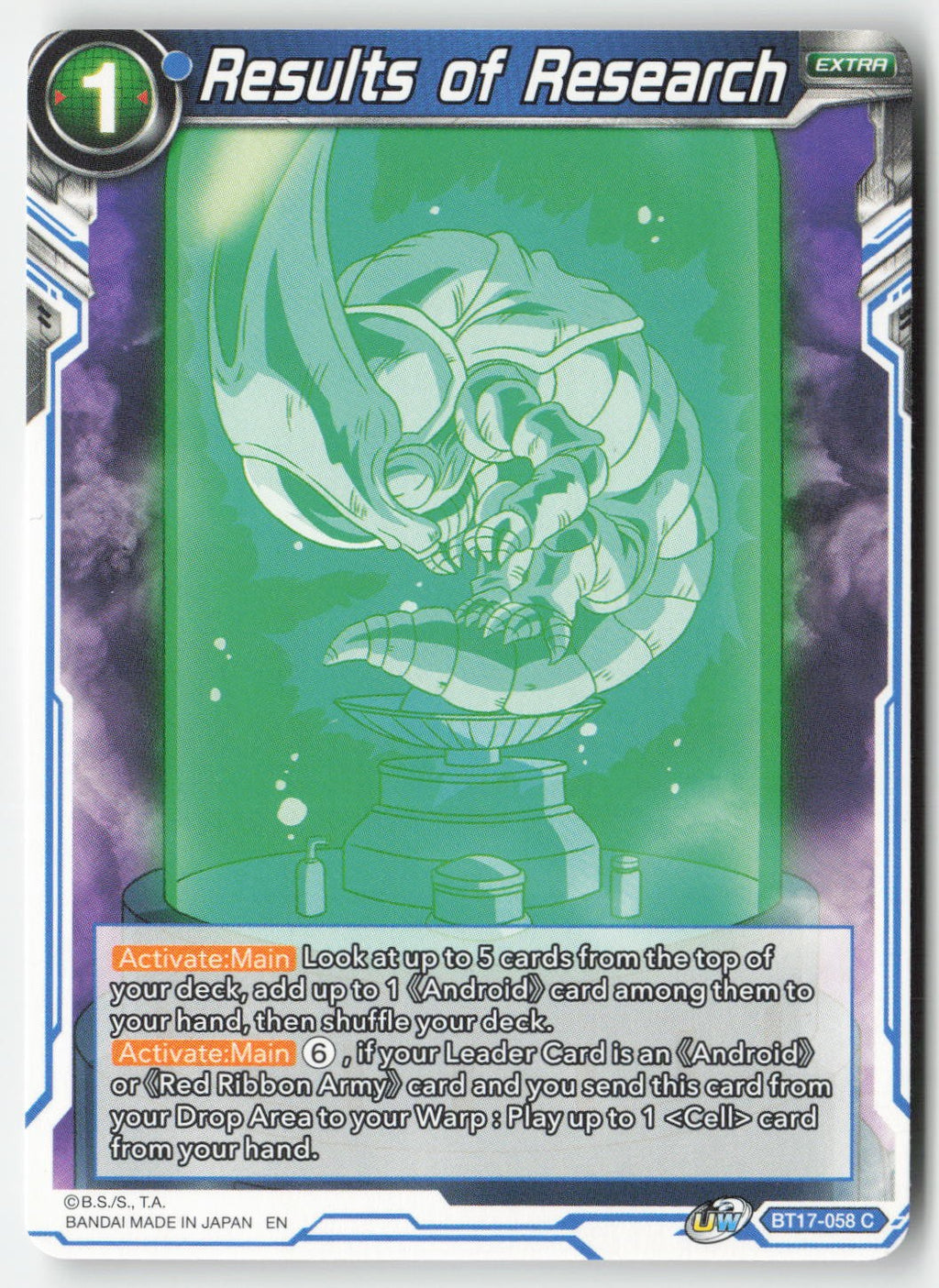 Results of Research BT17-058 Normal Common Lightly Played