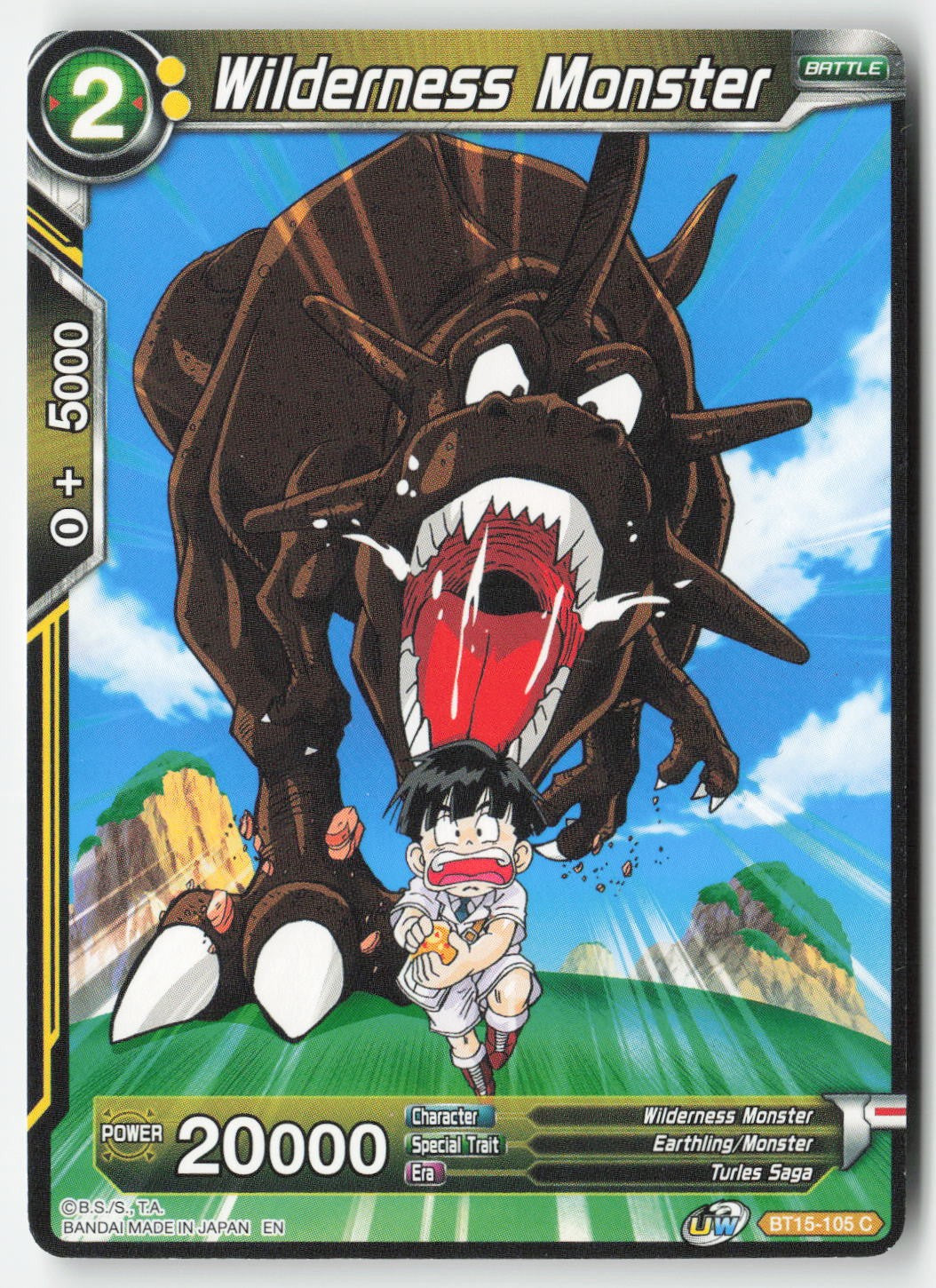 Wilderness Monster BT15-105 Normal Common Lightly Played, Front