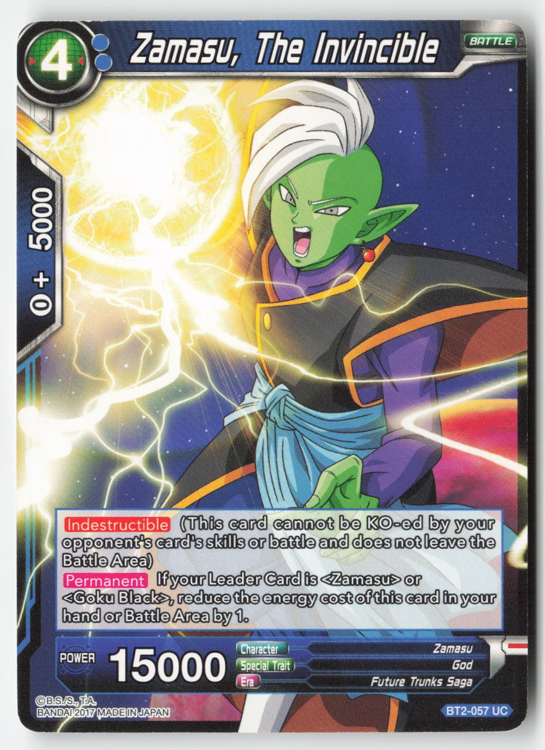 Zamasu, The Invincible BT2-057 Normal Uncommon Lightly Played, Front