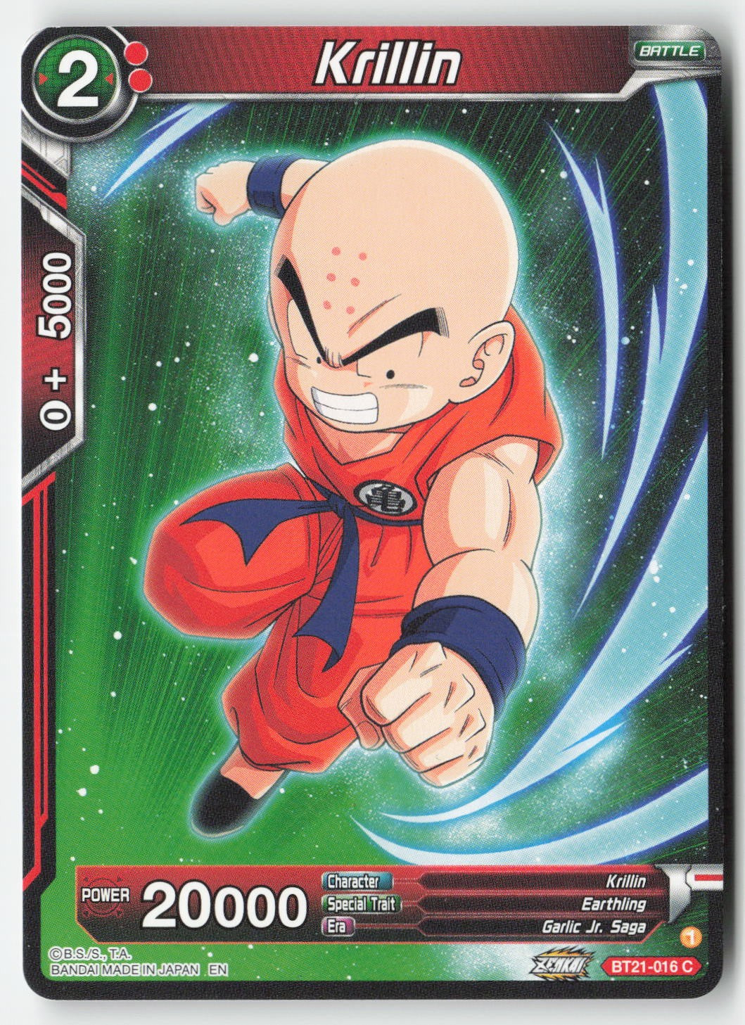 Krillin BT21-016 Normal Common Lightly Played, Front