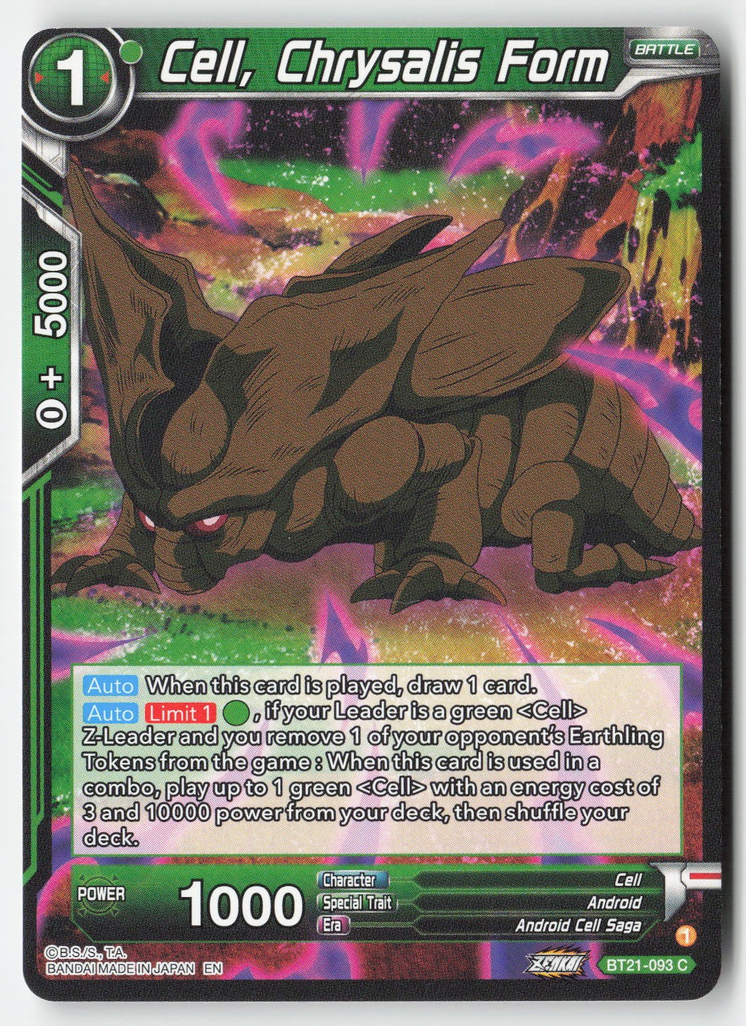 Cell, Chrysalis Form BT21-093 Normal Common Lightly Played, Front