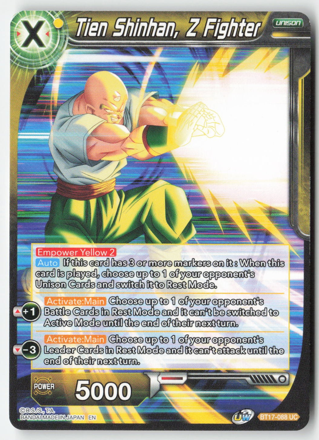 Tien Shinhan, Z Fighter BT17-088 Normal Uncommon Lightly Played