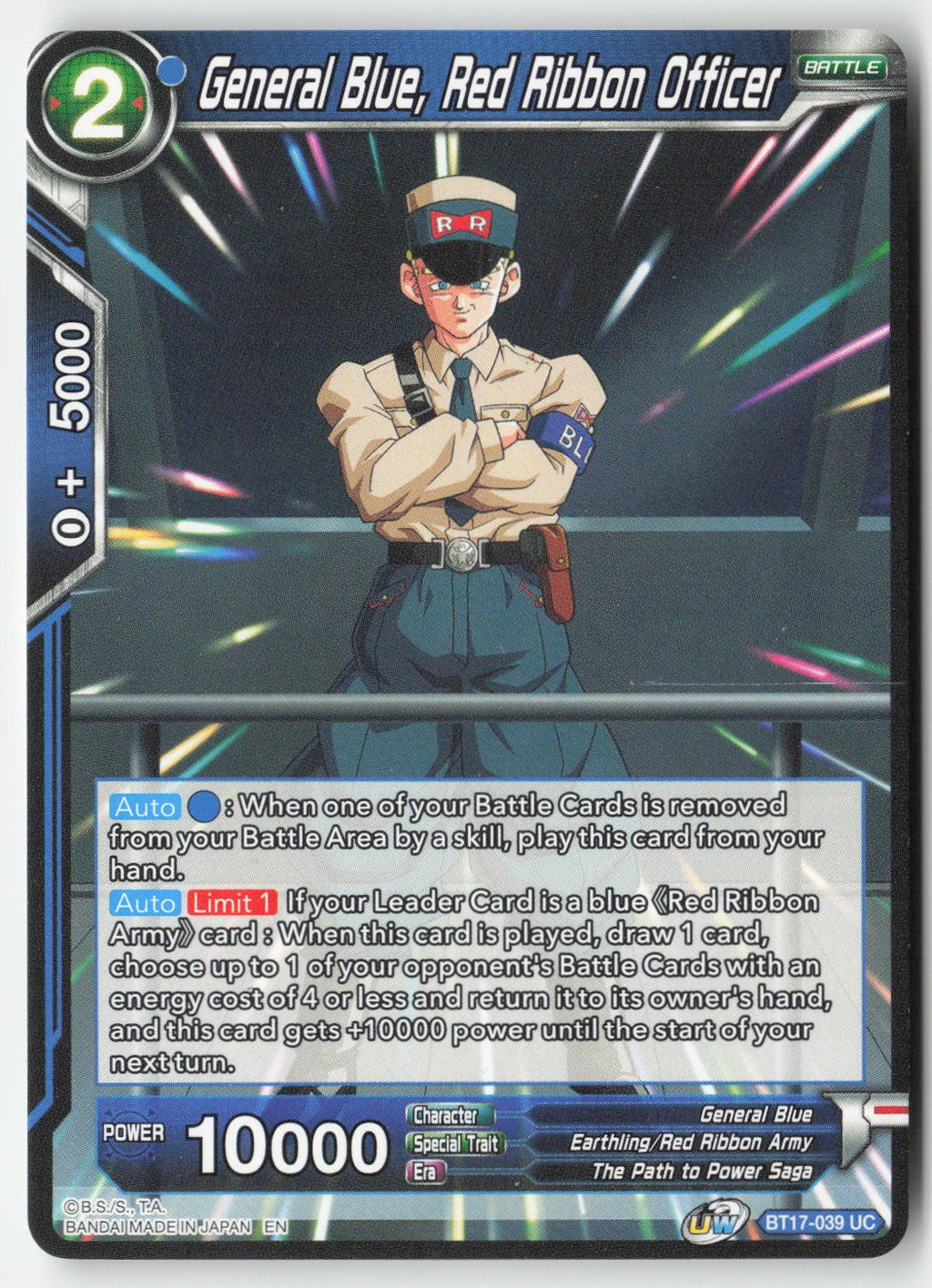 General Blue, Red Ribbon Officer BT17-039 Normal Uncommon Lightly Played