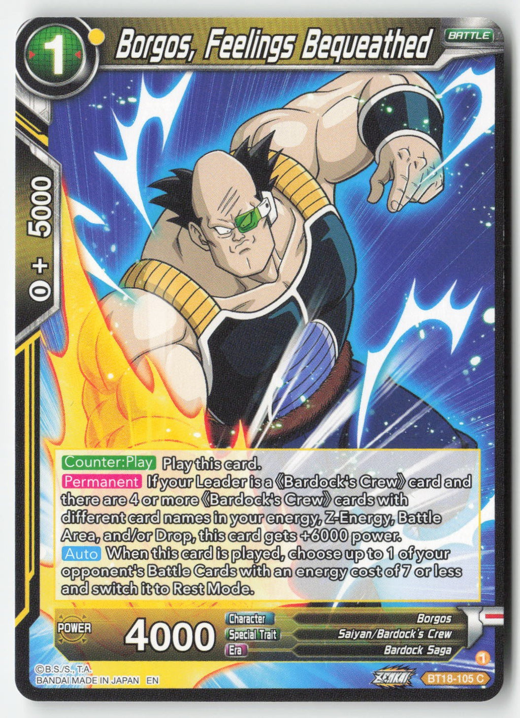 Borgos, Feelings Bequeathed BT18-105 Normal Common Lightly Played