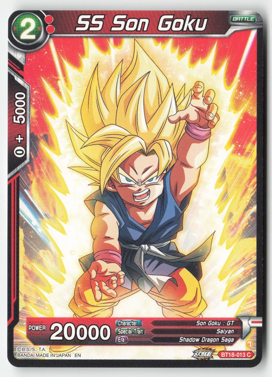 SS Son Goku BT18-013 Normal Common Lightly Played, Front