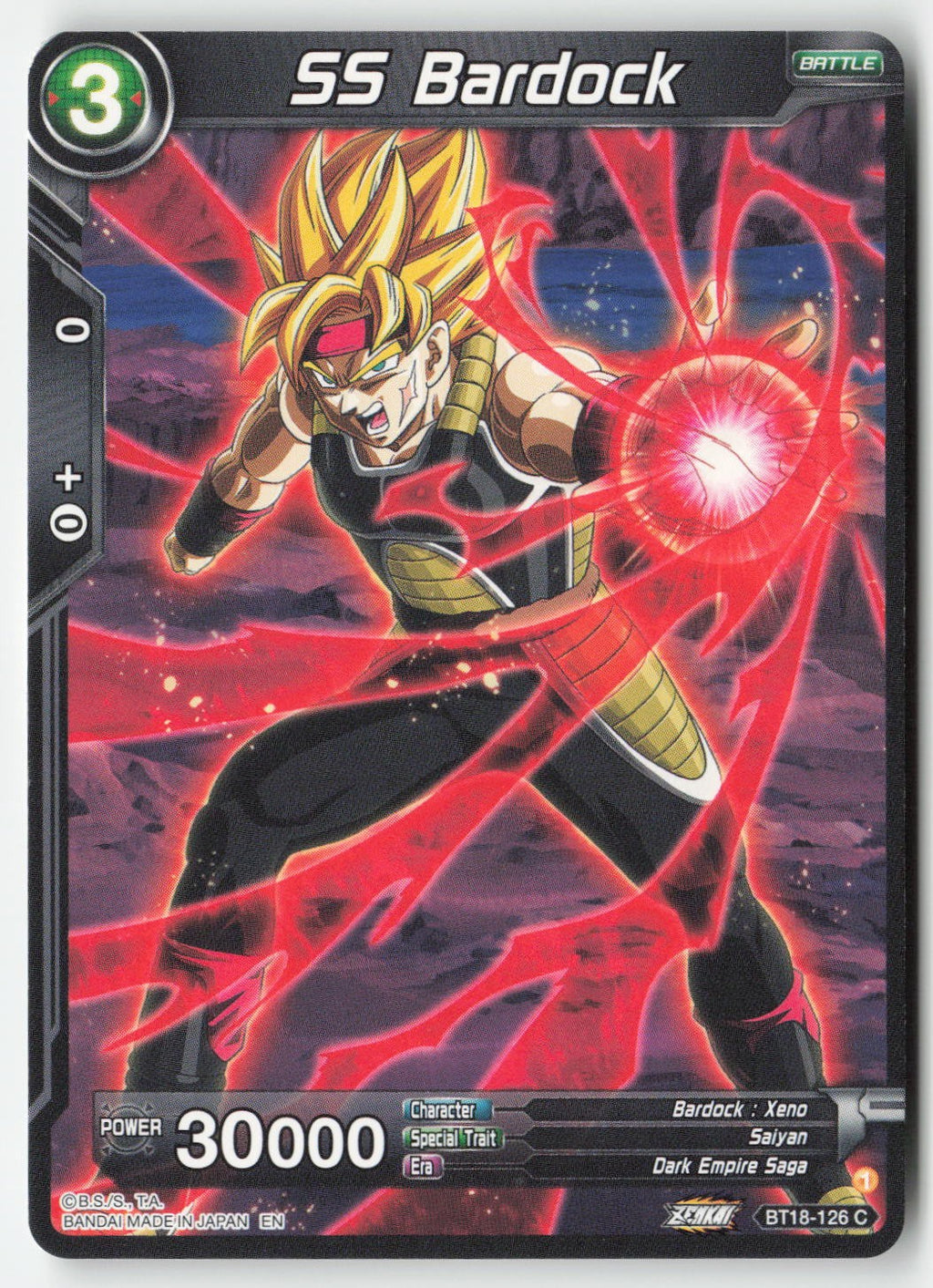 SS Bardock BT18-126 Normal Common Lightly Played