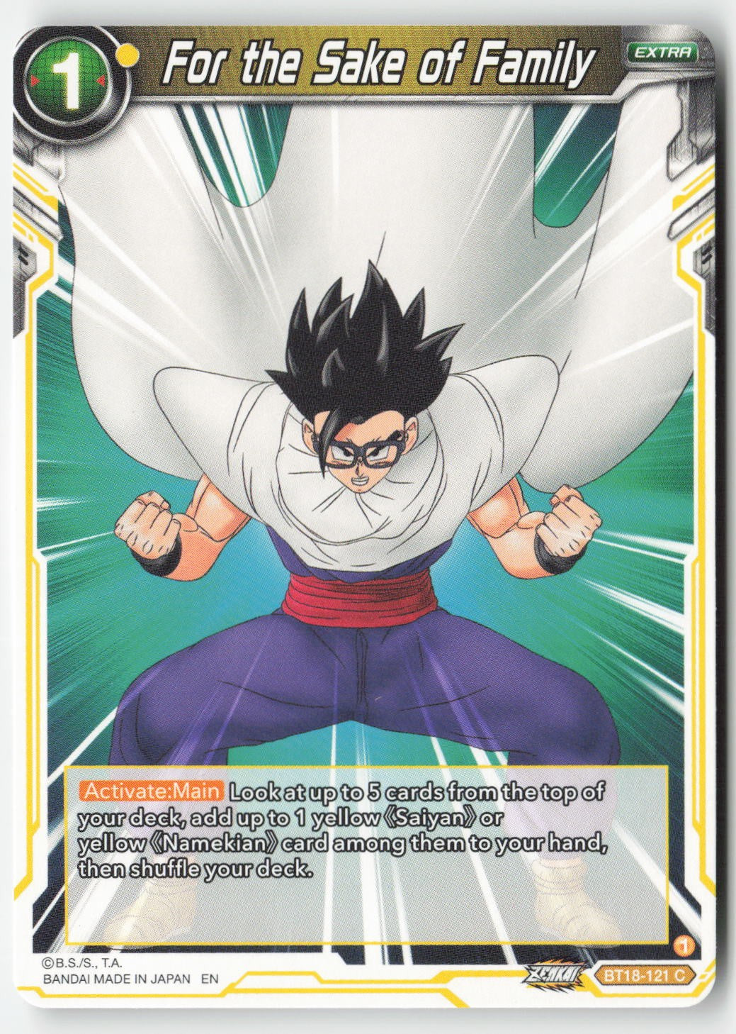 For the Sake of Family BT18-121 Normal Common Lightly Played, Front