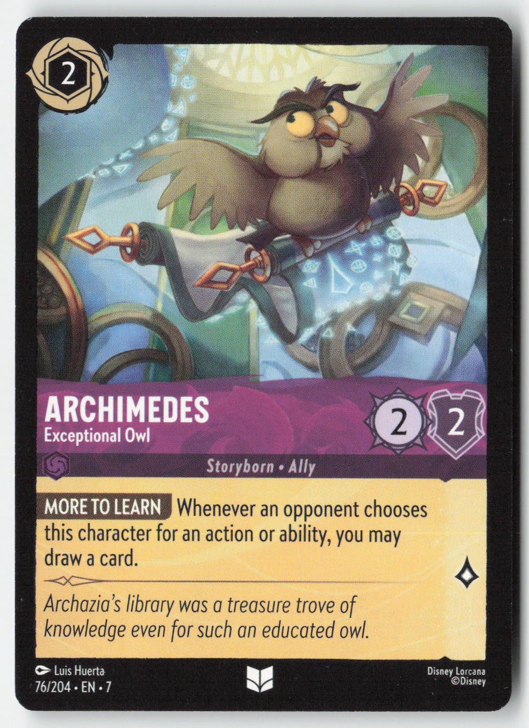 Archimedes - Exceptional Owl 76/204 Normal Uncommon Lightly Played