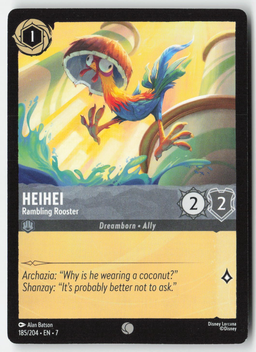 Heihei - Rambling Rooster 185/204 Normal Common Lightly Played