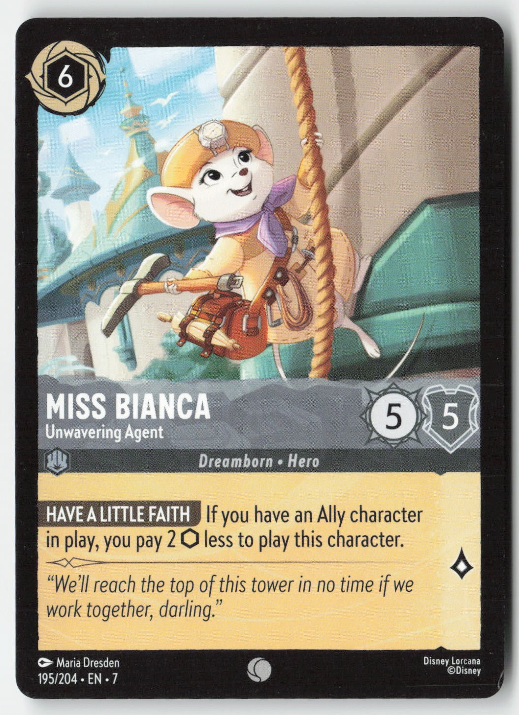 Miss Bianca - Unwavering Agent 195/204 Normal Common Lightly Played