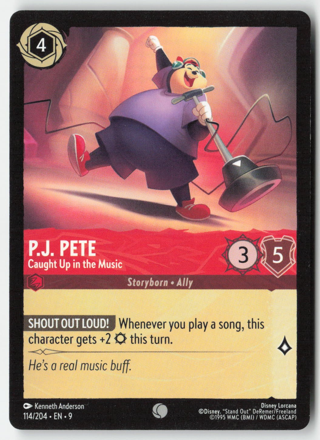 P.J. Pete - Caught Up in the Music 114/204 Normal Common Lightly Played