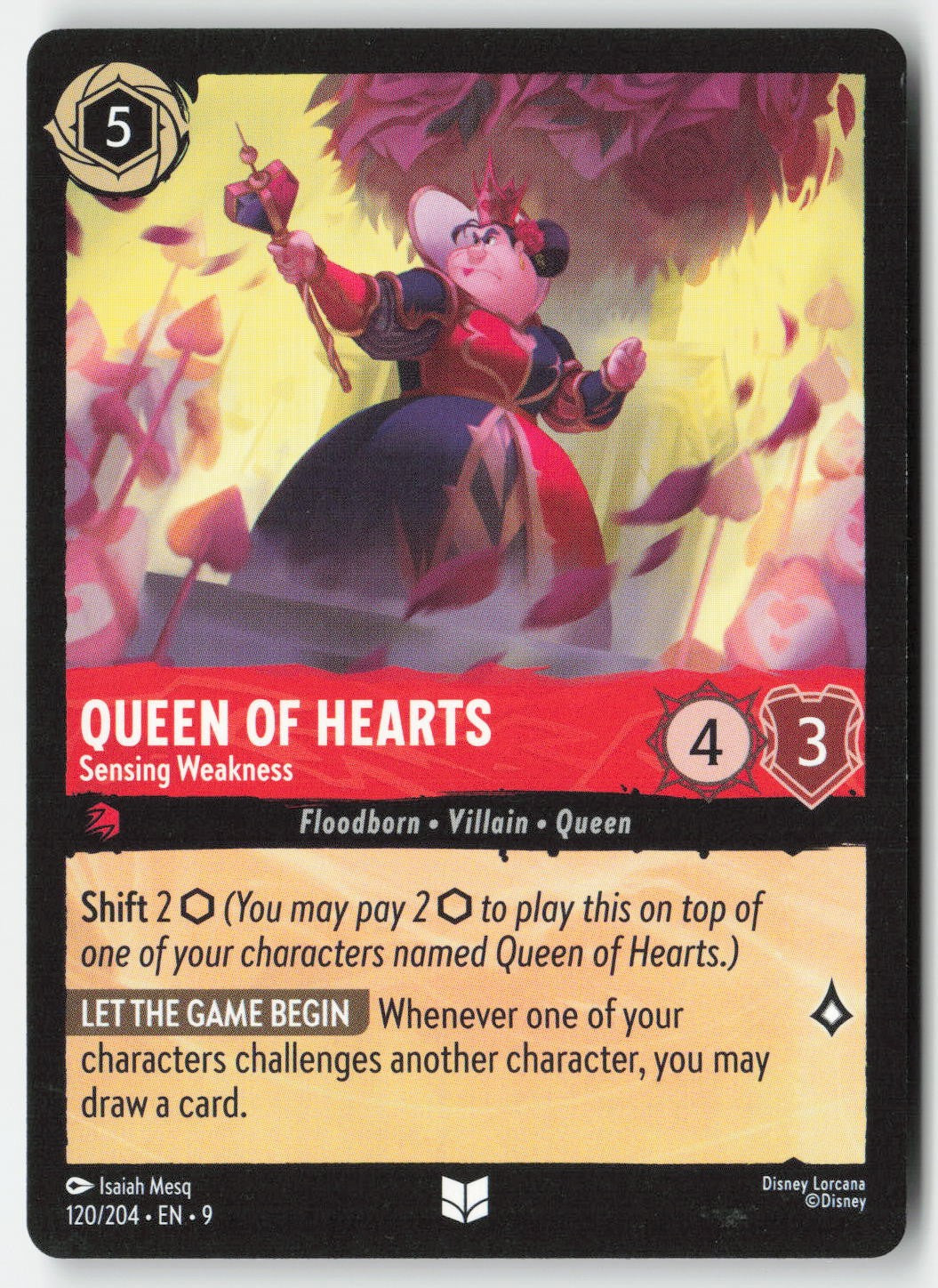 Queen of Hearts - Sensing Weakness 120/204 Normal Uncommon Lightly Played