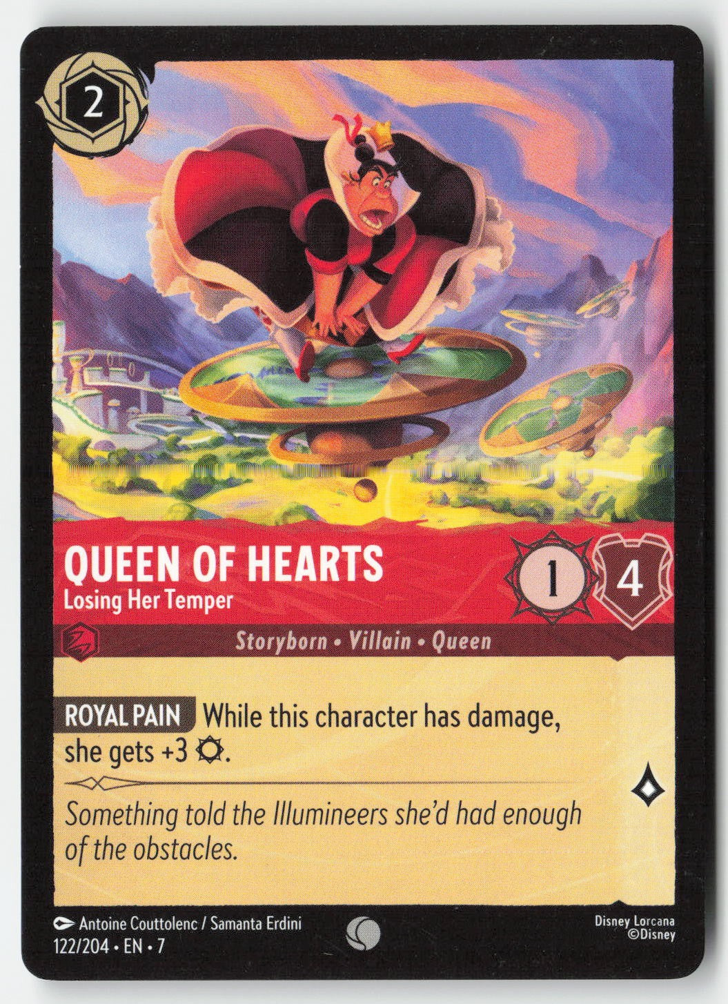 Queen of Hearts - Losing Her Temper 122/204 Normal Common Lightly Played