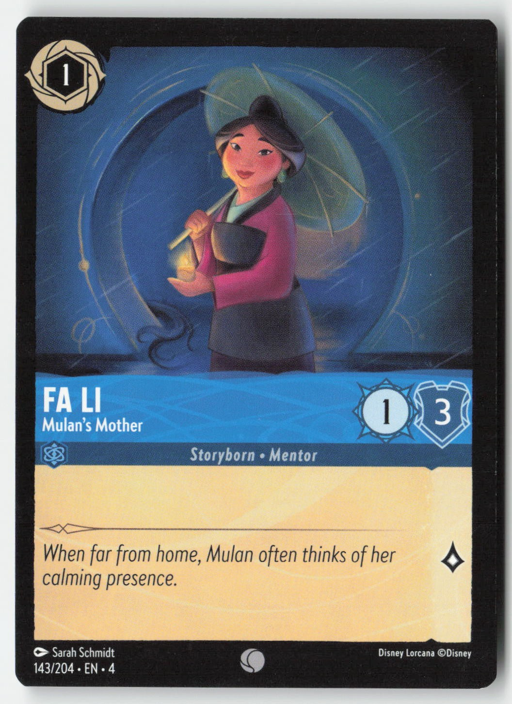 Fa Li - Mulan's Mother 143/204 Normal Common Lightly Played