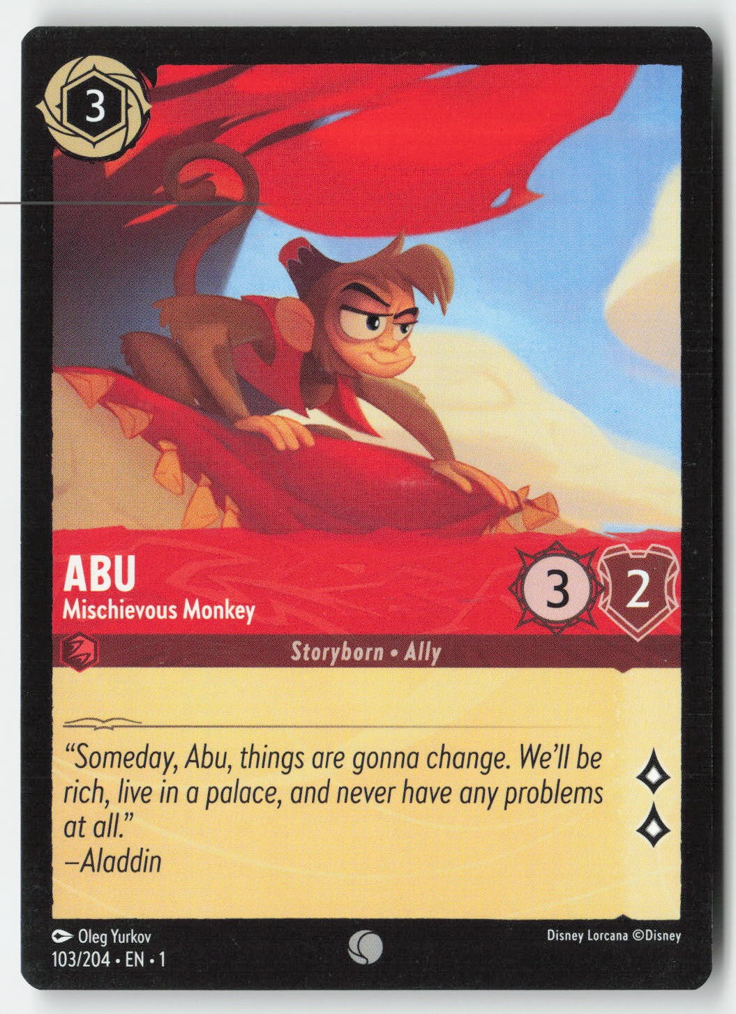 Abu - Mischievous Monkey 103/204 Normal Common Lightly Played