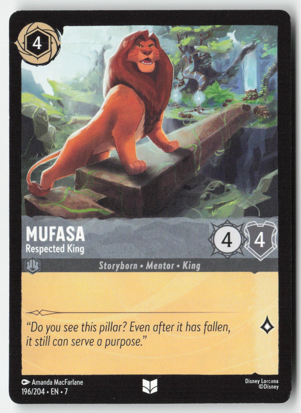Mufasa - Respected King 196/204 Normal Uncommon Lightly Played