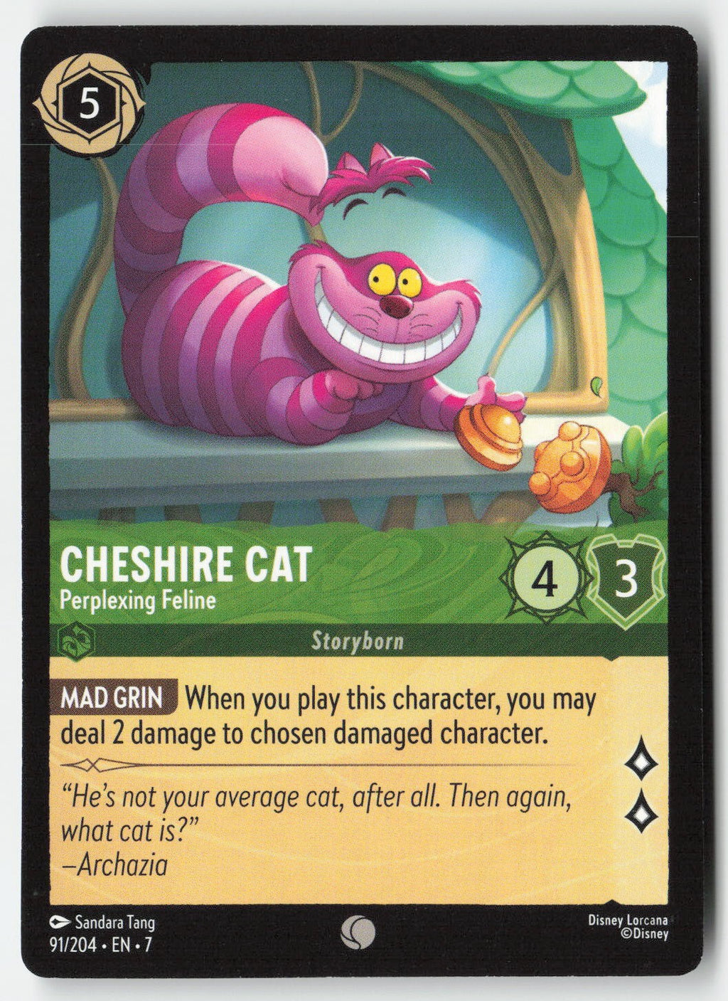 Cheshire Cat - Perplexing Feline 91/204 Normal Common Lightly Played