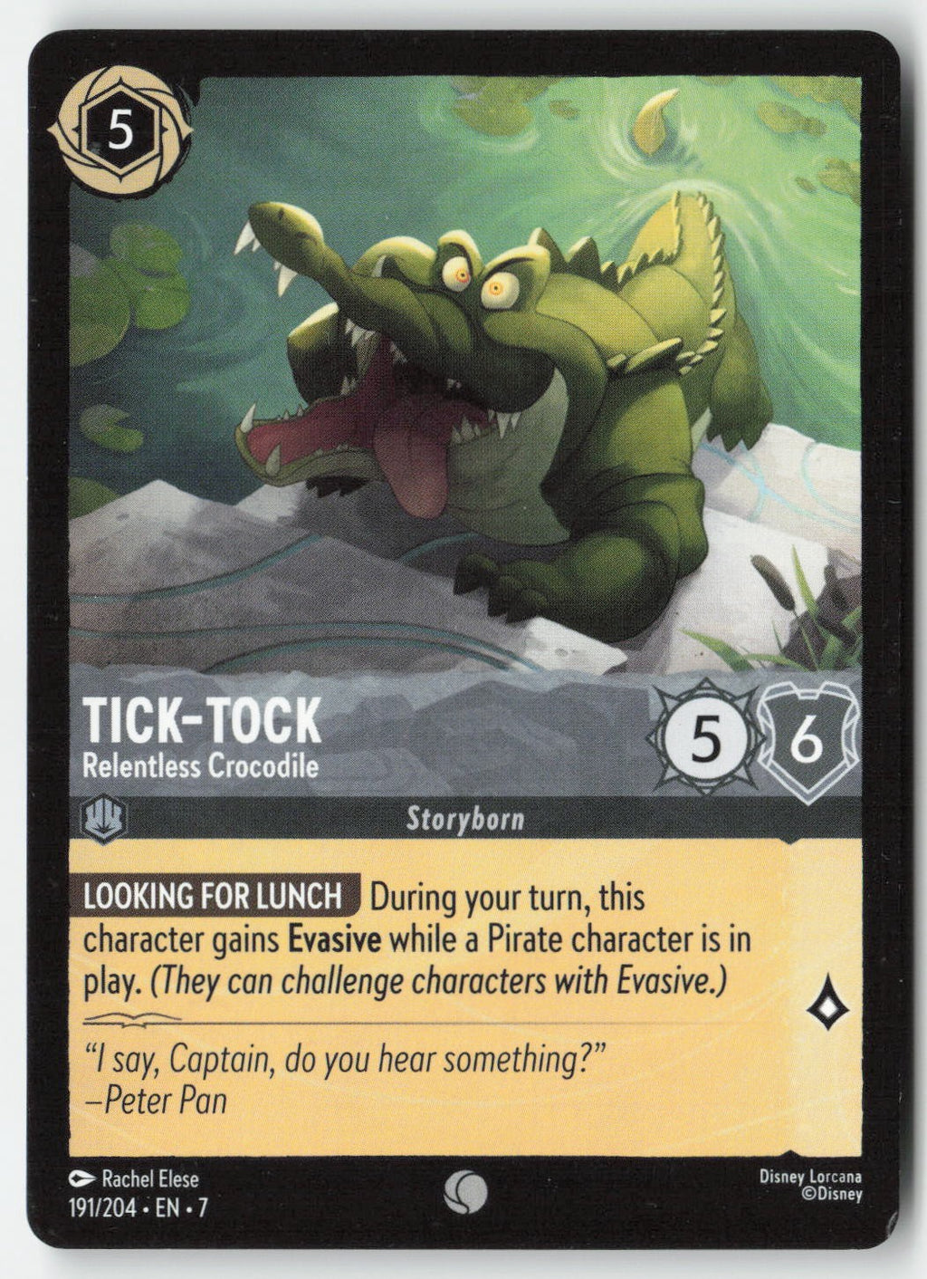Tick-Tock - Relentless Crocodile 191/204 Normal Common Lightly Played