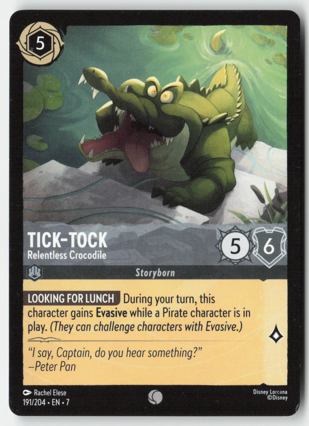 Tick-Tock - Relentless Crocodile 191/204 Normal Common Lightly Played