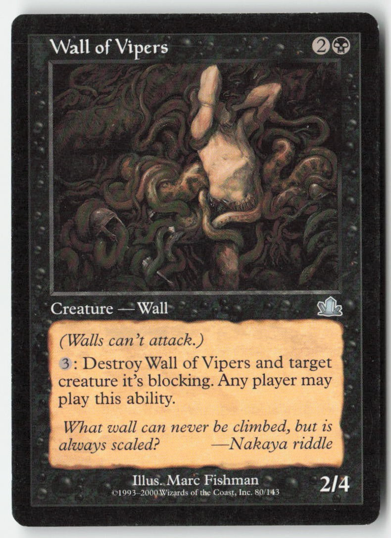 Wall of Vipers PCY 80 Uncommon Moderately Played