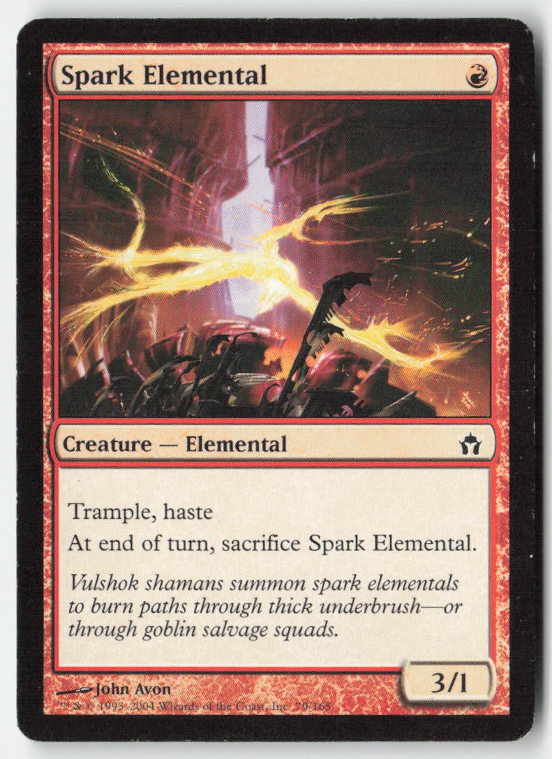 Spark Elemental 5DN 79 Common Moderately Played, Front