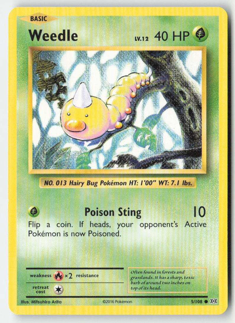 Weedle 5/108 Regular Evolutions Moderately Played