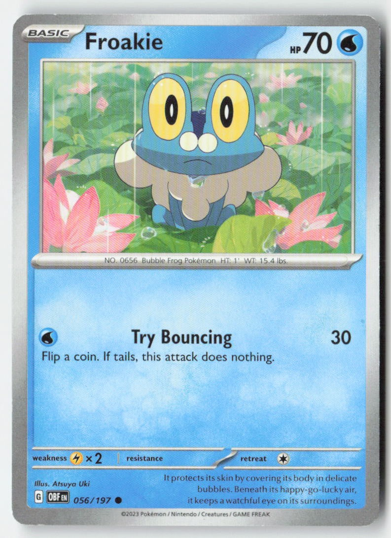 Froakie 056/197 Regular Obsidian Flames Moderately Played, Front