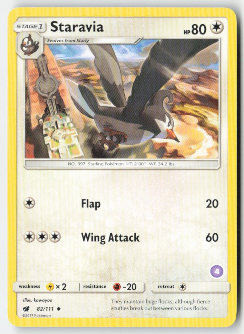 Staravia 82/111 Regular Crimson Invasion Moderately Played