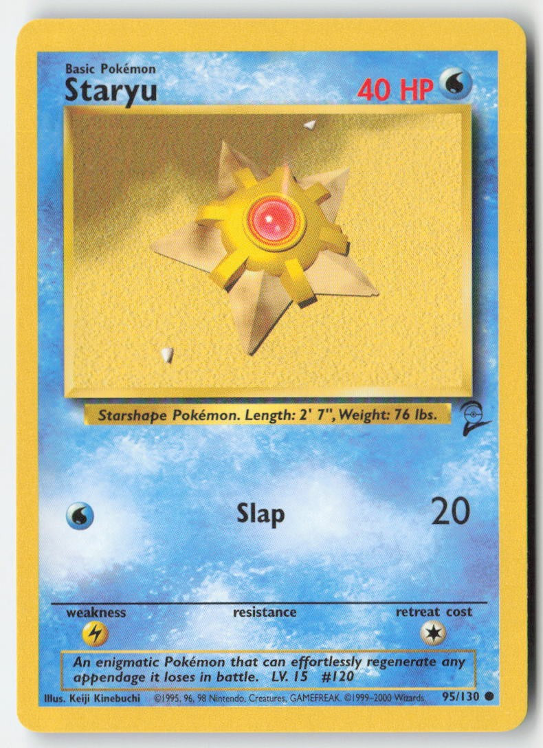 Staryu 95/130 Regular Base Set 2 Moderately Played, Front