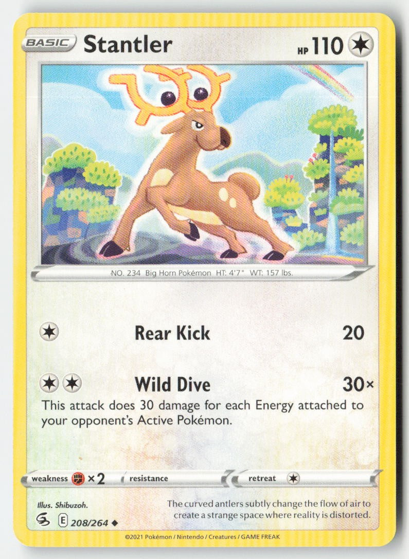 Stantler 208/264 Regular Fusion Strike Moderately Played, Front