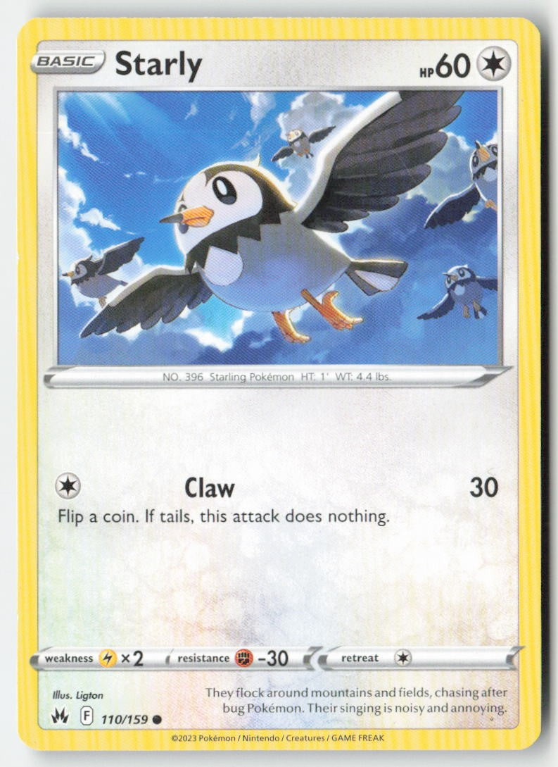 Starly 110/159 Regular Crown Zenith Moderately Played