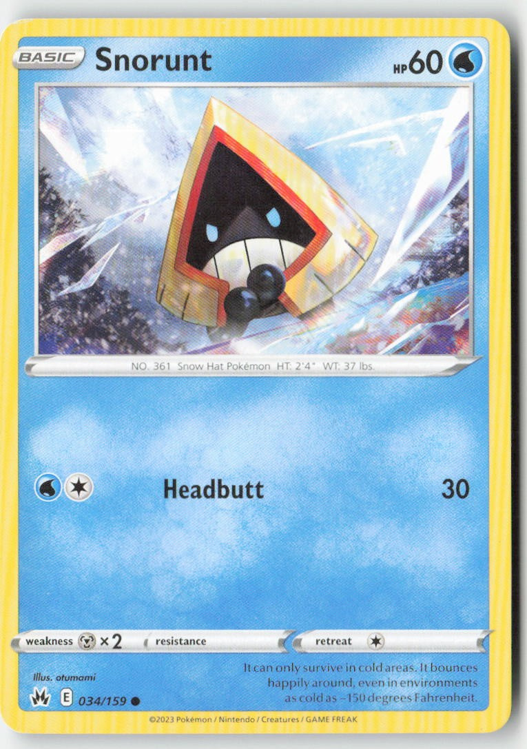 Snorunt 034/159 Regular Crown Zenith Moderately Played