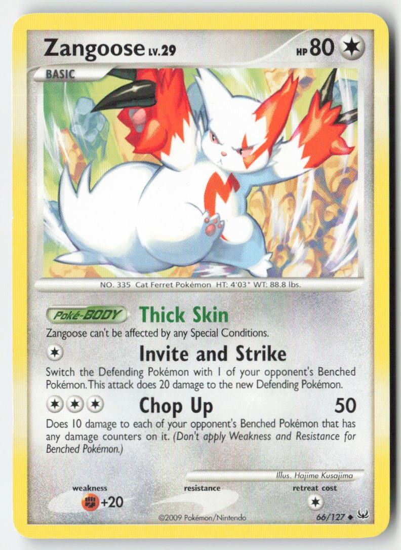 Zangoose 66/127 Regular Platinum Moderately Played