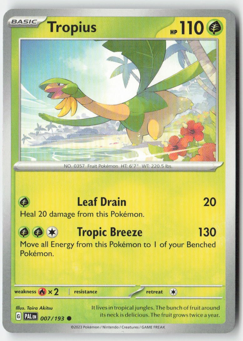 Tropius 007/193 Regular Paldea Evolved Moderately Played, Front