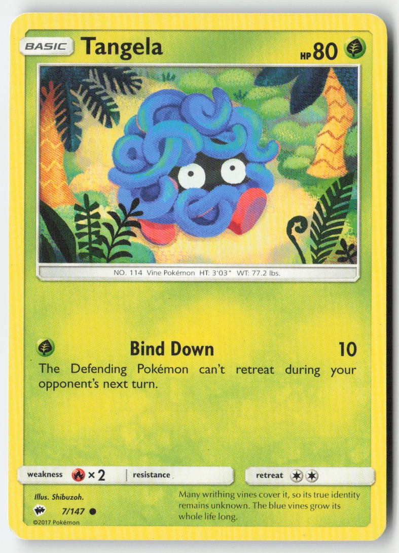 Tangela 7/147 Regular Burning Shadows Moderately Played