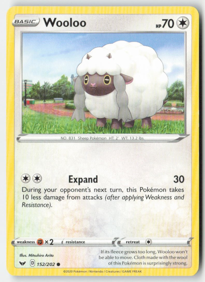 Wooloo 152/202 Regular Sword & Shield Moderately Played, Front