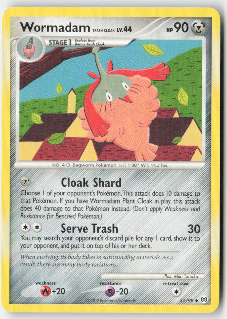 Wormadam Trash Cloak 51/99 Regular Arceus Moderately Played