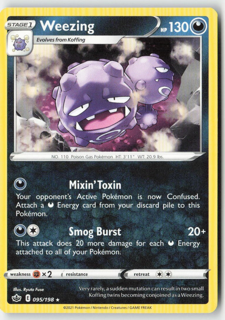 Weezing 95/198 Regular Chilling Reign Moderately Played, Front