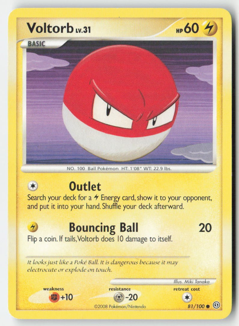 Voltorb 81/100 Regular Stormfront Moderately Played, Front