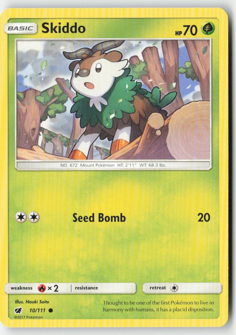 Skiddo 10/111 Regular Crimson Invasion Moderately Played, Front