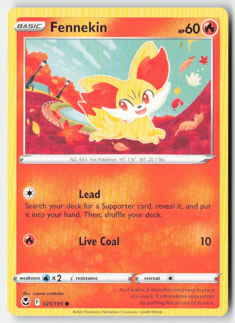 Fennekin 025/195 Regular Silver Tempest Moderately Played