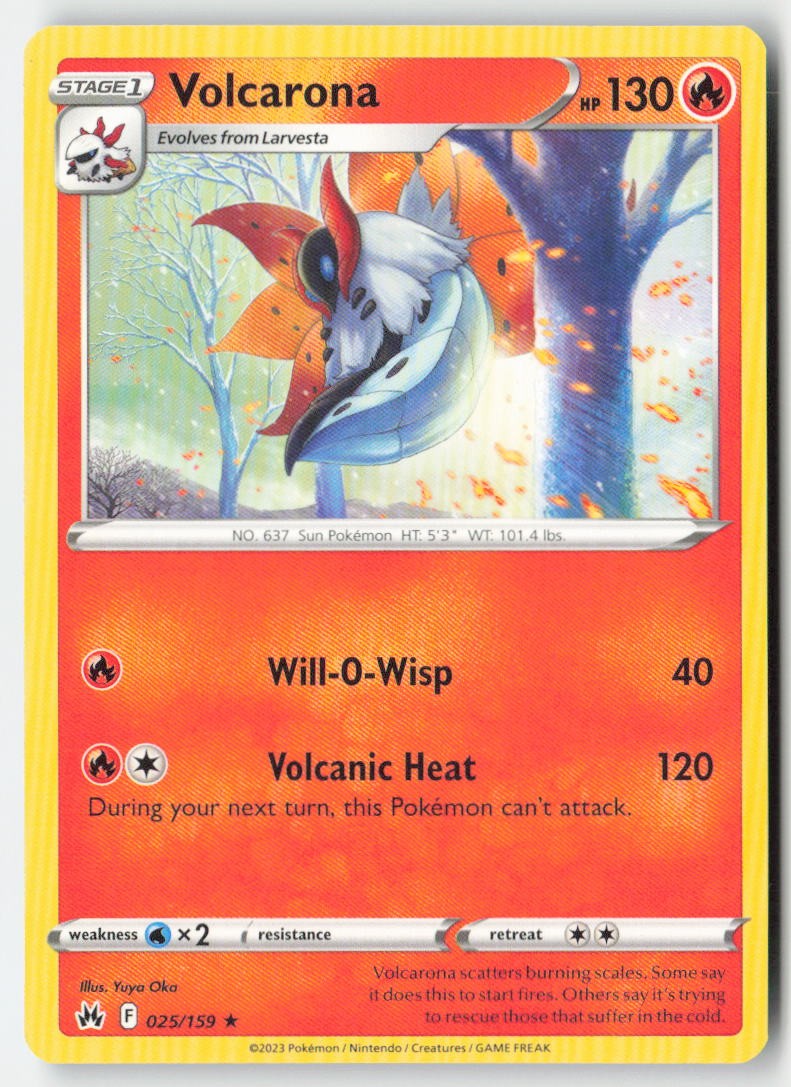 Volcarona 025/159 Regular Crown Zenith Moderately Played, Front