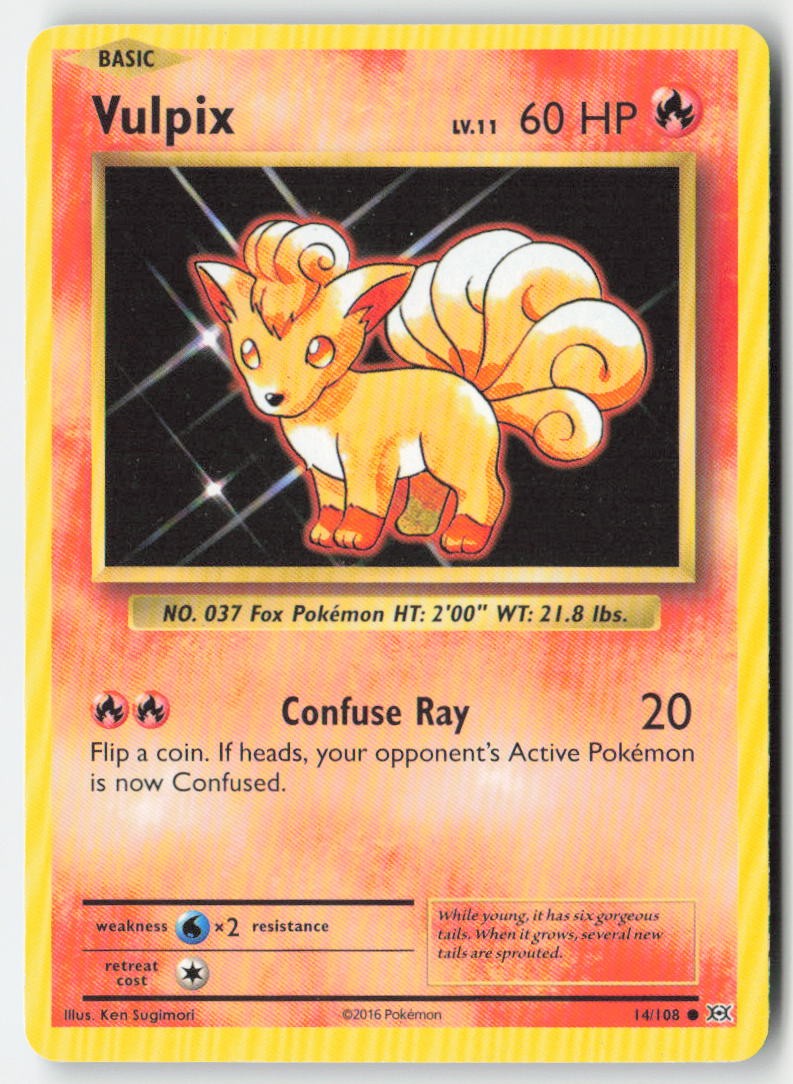 Vulpix 14/108 Regular Evolutions Moderately Played