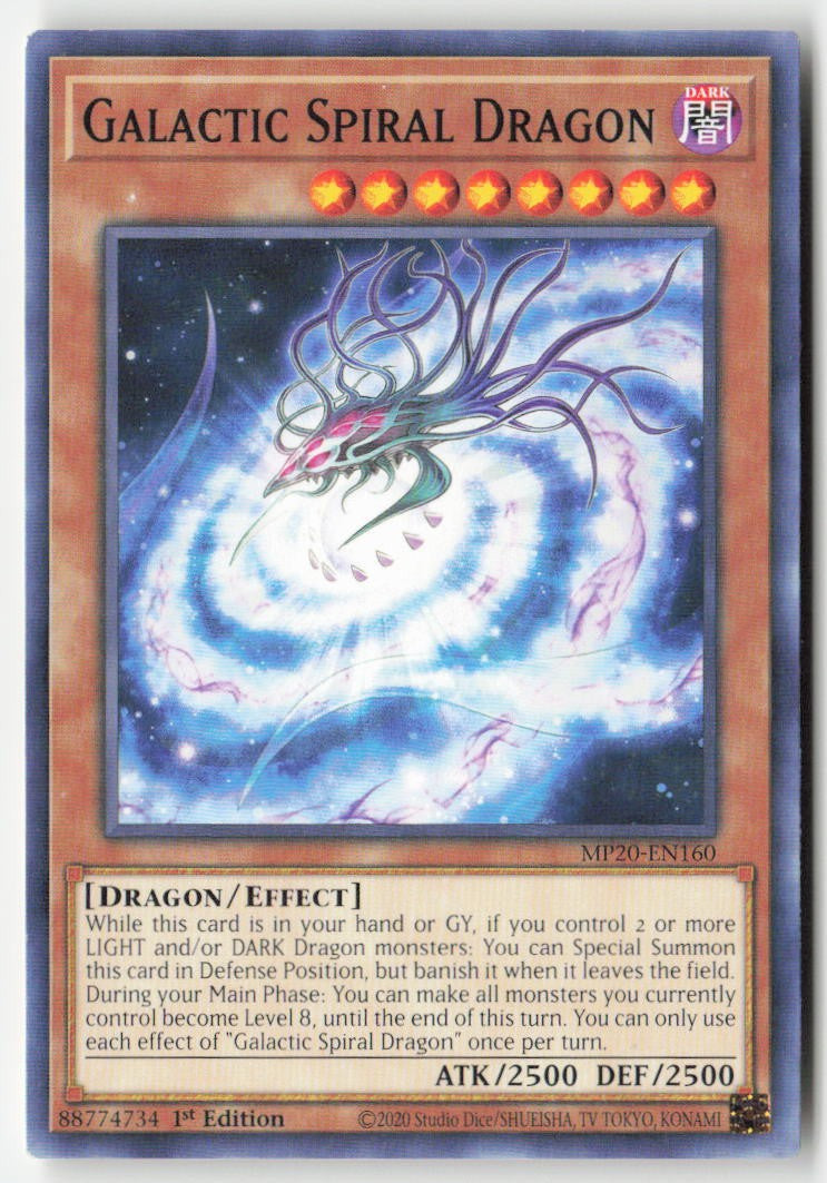 Galactic Spiral Dragon MP20-EN160 1st Edition Common Moderately Played